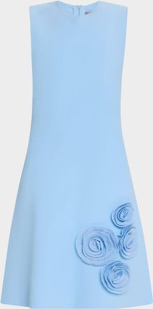 Lela Rose Penelope Rose Applique Knit Sleeveless Dress