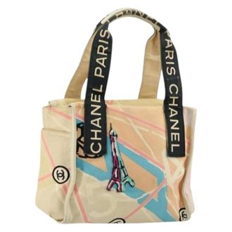 Chanel Pre-owned Shoulder Bags, female, Multicolor, Size: ONE SIZE Pre-owned Vintage Canvas Hand Bag