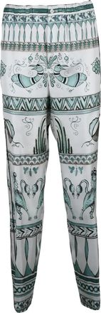Fabiana Filippi WomenS Silk Trousers - White/Green