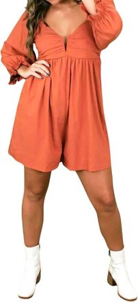 Entro Melanie V-Wire Sweetheart Neckline Romper In Pumpkin