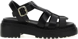 Prada Black Leather Sandals
