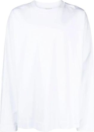 Dries Van Noten Long Sleeve Tops - Heren - Longsleeves - Wit - L - Katoen - Tops