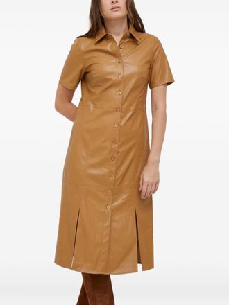 DKNY Abito midi a maniche corte - Marrone