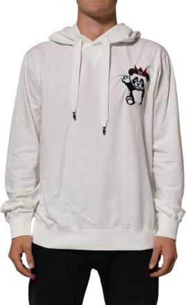 Dolce & Gabbana Off White Cotton Panda Hooded Sweatshirt Mens Sweater (Pre-Owned)