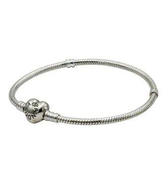 Pandora Moments Silver Bracelet with Heart Clasp 21CM