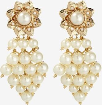 Gas Bijoux Goldene Ohrclips mit Perlen Uva Pampilles