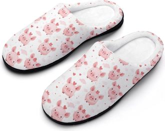 Generic Cute Pigs Womens Slippers Warm House Slippers Indoor House Shoes with Anti-Skid Rubber Sole