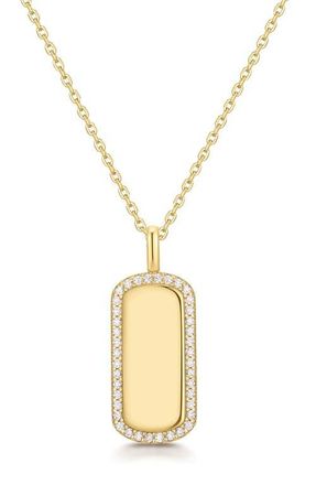 Ania Haie Sparkling Tag Pendant Necklace in Shiny Gold at Nordstrom