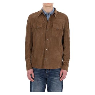Salvatore Santoro Cookie Bomber Jacket - Heren - Leren en Su&egrave;de Jassen - Bruin - M - Leer - Jassen