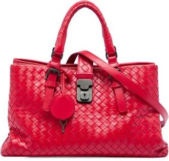 Bottega Veneta Pre-owned Small Roma Satchel - Dames - Vintage Handtas - Rood - ONE Size - Leer - Vintage