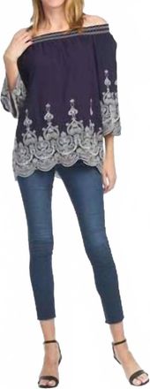 Papillon Patricia Off The Shoulder Top In Navy