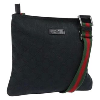 Gucci Pre-owned Canvas gucci-bags - Dames - Pre-owned - Zwart - Maat: ONE Size Leer