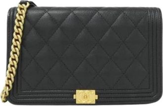 Chanel Pre-owned Boy Caviar Skin Chain Wallet - - Pre-owned - Donna - Nero - ONE SIZE