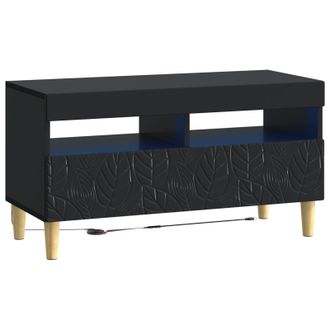 vidaXL Mueble De Tv Led Negro Madera De Ingenier&iacute;a Vidaxl
