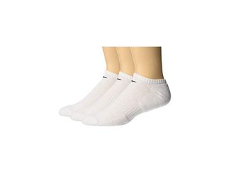 Nike Everyday Cushion No Show Socks 3-Pair Pack No Show Socks Shoes White/Black : LG (US Mens Shoe 8-12 - Womens Shoe 10-13), Cotton Blend