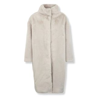 Herno Jassen, Dames, Beige, M, Katoen, Zachte Alternatieve Bontjas