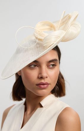 Karen Millen Womens Asymmetric Disk Spiral Detailed Fascinator - White - One Size