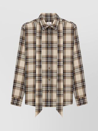 Saint Laurent checked bow shirt