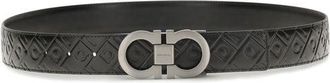 Ferragamo Mens Black Calf Leather Bos Taurus Regular Belt