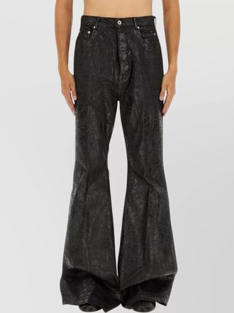 Rick Owens denim metallic flared trousers