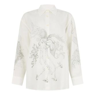 Our Legacy Favoriete Blouse Puntenslijper Allegorie Print - Dames - Blouses & Shirts - Wit - Maat: 4XS