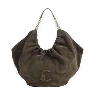 Coccinelle Tassen, Dames, Groen, ONE Size, Leer, Smash Suede Hobo Schoudertas