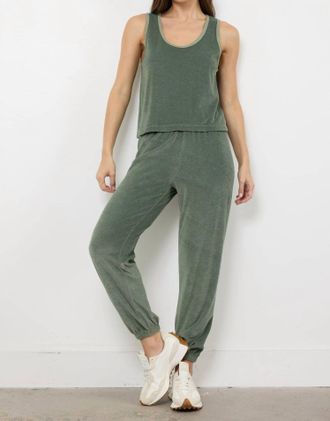 La Made Sonny Velour Tank Top In Willow