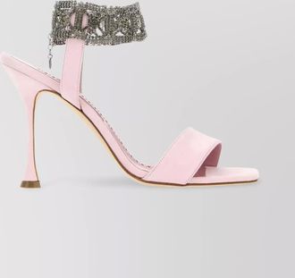 Manolo Blahnik suede leather jewel-embellished sandals