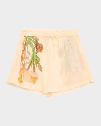 Ulla Johnson Water Blossoms Bijou Coverup Shorts