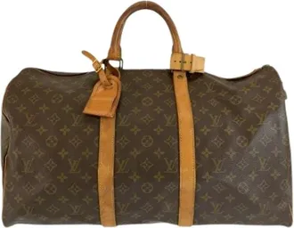 Louis Vuitton Vintage, unisex, Bruin, ONE Size, Leer, Pre-owned Keepall Monogram Boston Bag