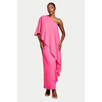 Coast Chiffon Cape Crepe Pencil Dress in Magenta at Nordstrom, Size 10