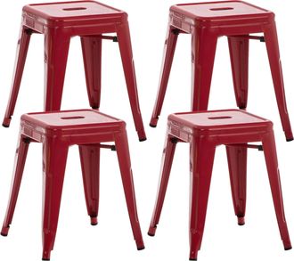 Clp Clp - Set De 4 Taburetes Bajos Armin Rojo