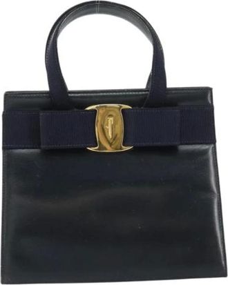 Ferragamo Pre-owned Handbags, female, Blue, Size: ONE SIZE Pre-owned Leather Tote