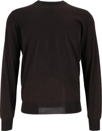 FILIPPO DE LAURENTIIS G.Collo ML - Heren - Ronde hals truien - Bruin - S - Wol - Truien & Vesten