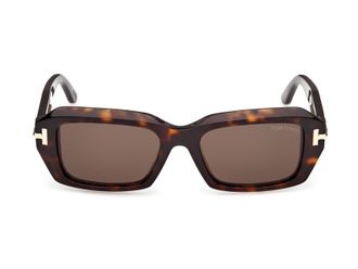 Tom Ford Ti0025 Tortoiseshell Gold Accents Oversized Square Sunglasses