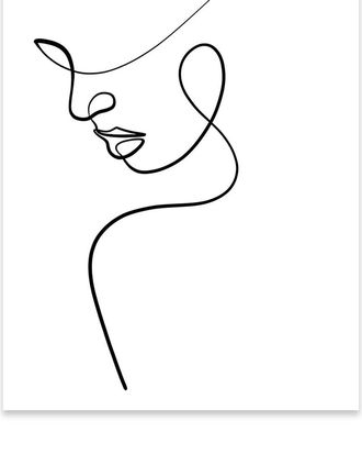 iCanvas Icanvas One Line Woman Print On Acrylic Glass By Dane Khy