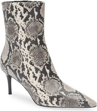Rag & Bone Mercer Pointed Toe Bootie in White Snake at Nordstrom, Size 10.5Us
