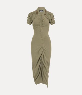 Vivienne Westwood Pulling Dress Solid Piquet Covert-green XS Women