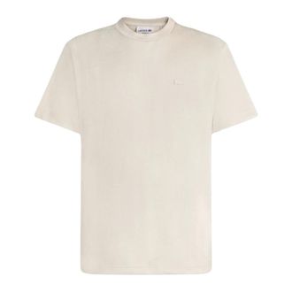 Lacoste Camiseta de jacquard con monograma - Tops - Hombre - Beige - XL