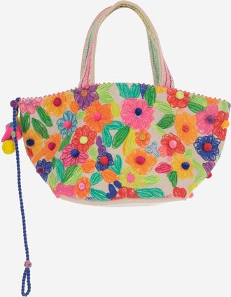 P&eacute;ro Baumwolltasche mit Blumenstickerei