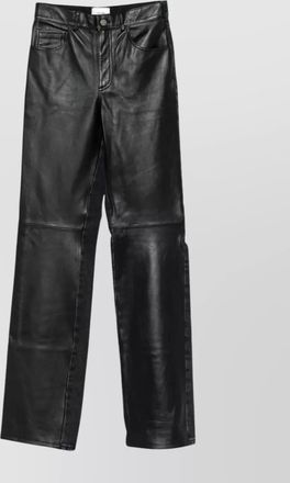 Haikure leather and denim straight leg trousers