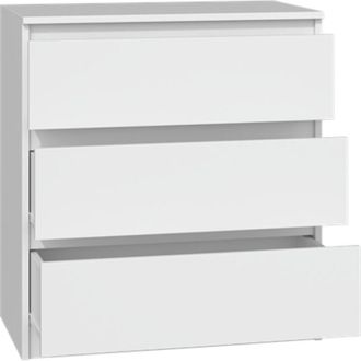 Topeshop Cassettiera mobile 3 cassetti malwa M3 colore bianco per casa per ufficio