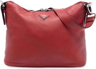 Prada Pre-owned Shoulder Bag - Dames - Vintage Schoudertas - Rood - ONE Size - Leer - Vintage