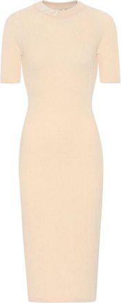 Fendi pale-beige ribbed knit dress Size 42