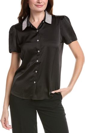 Karl Lagerfeld Karl Lagerfeld Crystal Collar Woven Top