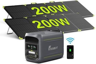 OEM Central El&eacute;ctrica Port&aacute;til-fossibot-f1800-1024w-1800w-230v-lifepo4-generador Solar El&eacute;ctrico+2&times;sp200pro 200w Paneles Solares