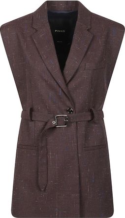 Pinko Nuraqus Tailored Belted Lapel Sleeveless Vest
