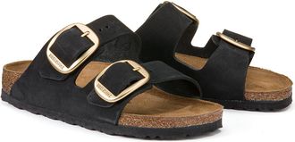 Birkenstock Muiltjes met grote gesp en dubbele riem Arizona