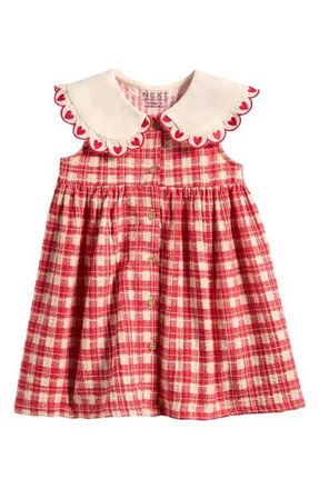 Next Kids Gingham Embroidered Dress in Pink at Nordstrom, Size 12-18M