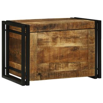 Berkfield Home Storage Box 60 x 40 x 41 cm - Solid Rough Wood Mango in Brown